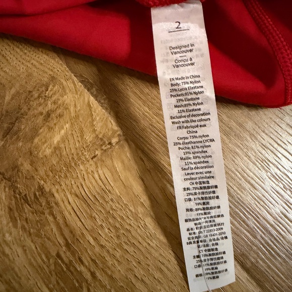 lululemon athletica Red Skinny Pants with Matching Zip Jacket - Picture 5 of 5